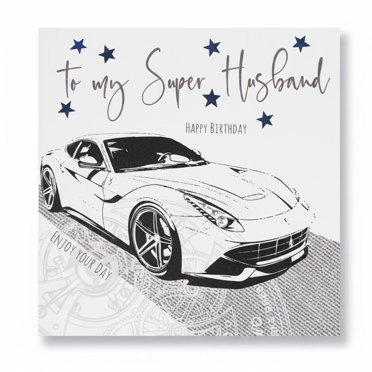 Super Husband Ferrari Birthday Card