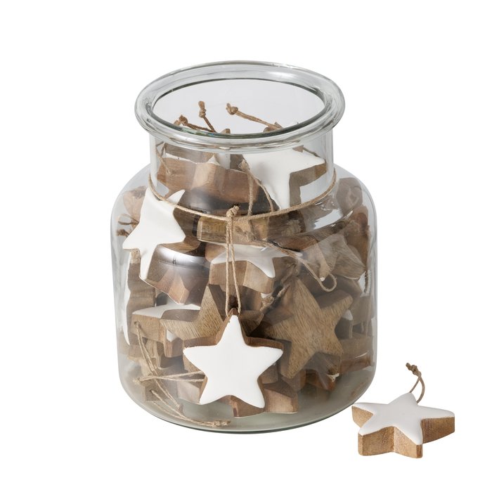 White Star Christmas Hanging Decoration - 5 cm