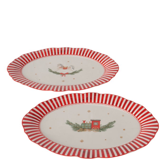 Cavallo Christmas Oval Serving Platter - 31 cm