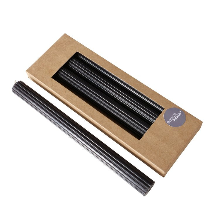 Classic Black Taper Candles - Pack of 4, 25 cm