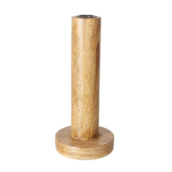 Large Mango Wood Candle Holder from Boltze Christmas by Cornucopia Home and Gift, featuring a rustic, natural wood finish design.