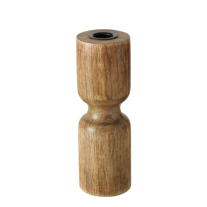 Szura mango wood candle holder from Boltze Christmas by Cornucopia Home and Gift, featuring a rustic wooden design.