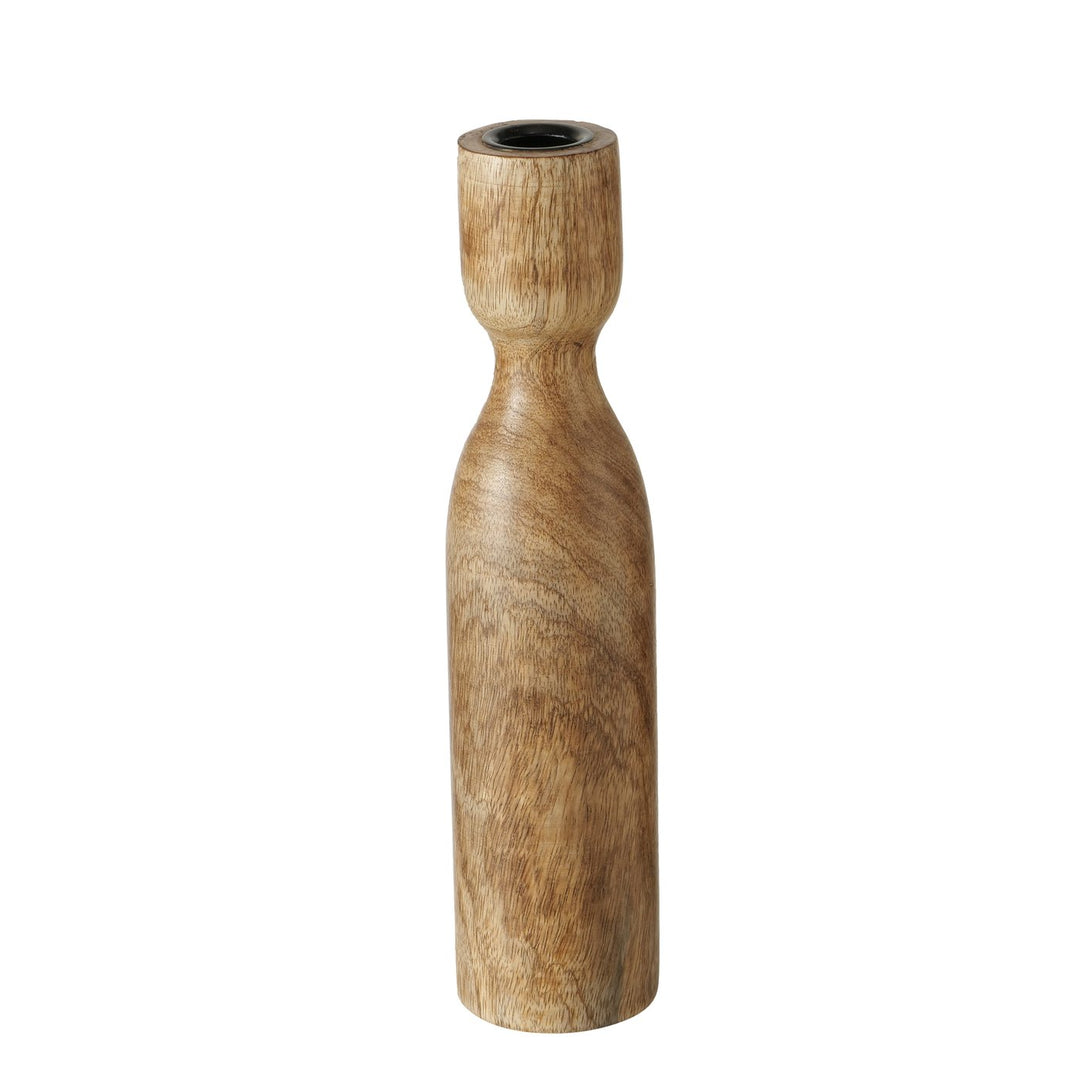Szura Mango Wood Candle Holder from Boltze Christmas collection by Cornucopia Home and Gift, showcasing natural wood finish.