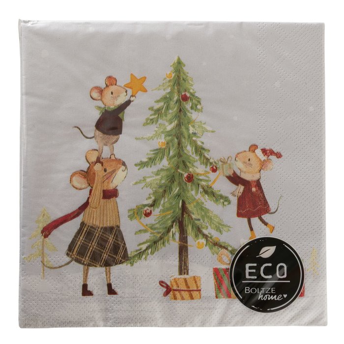 Christmas Mouse Paper Napkins - Pack of 20