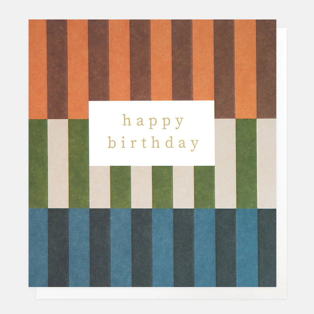 Multi Stripe Happy Birthday Card