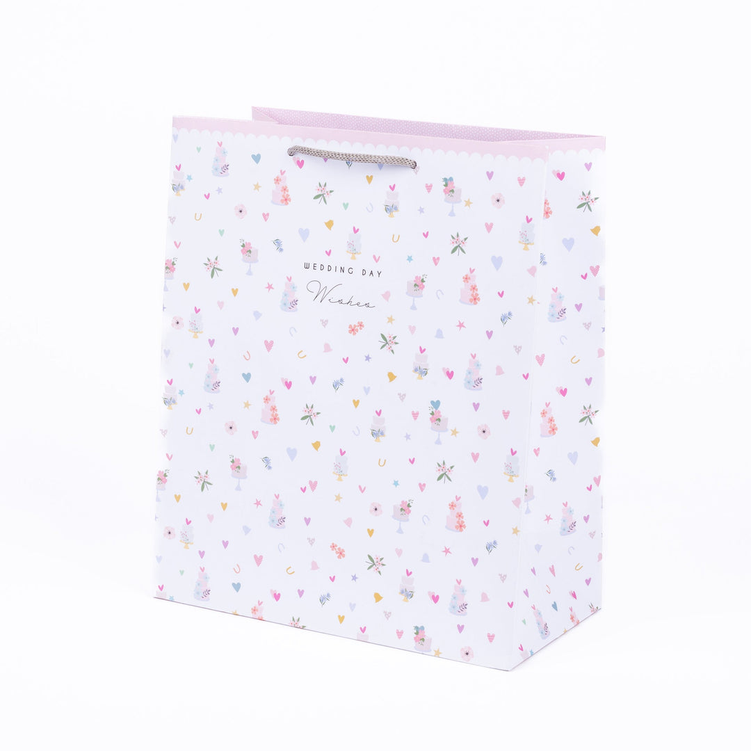 Ditsy Portrait Wedding Wishes Bag by Cornucopia Home and Gift, belly button style with floral pattern and wedding-themed design.