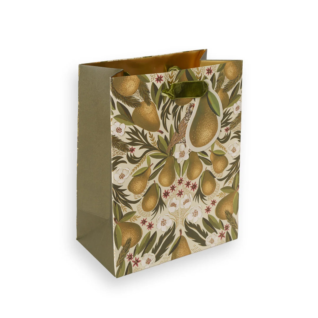 Partridge Medium Portrait Christmas Gift Bag