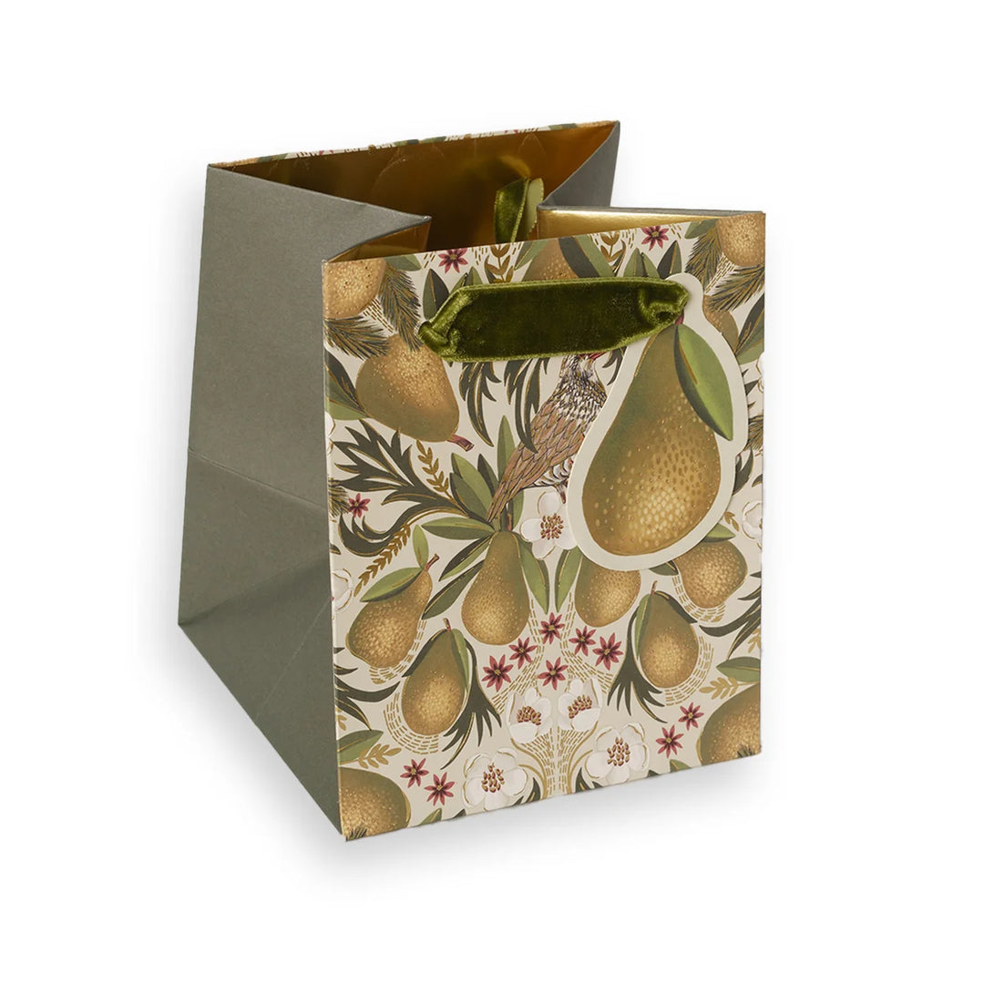 Partridge Small Square Christmas Gift Bag