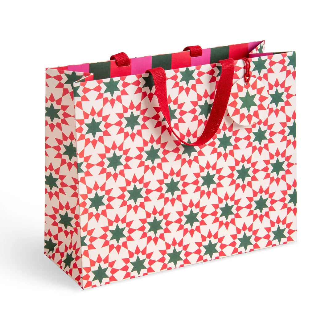 Geo Stars Large Christmas Gift Bag