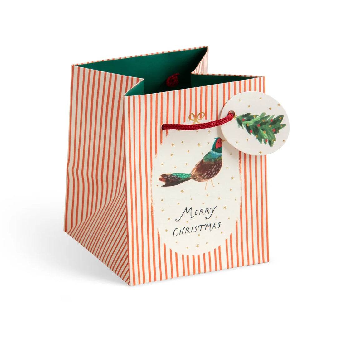 Pheasant Christmas Small Square Gift Bag