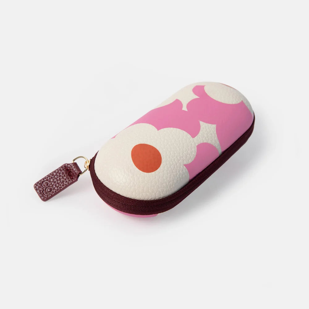 Caroline Gardner Pink Flower Zip Glasses Case
