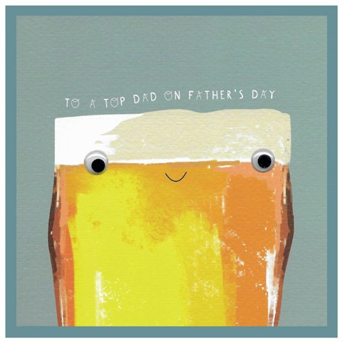 Cinnamon Aitch Father's Day card with message "To a top dad" featuring festive design, by Cornucopia Home and Gift.