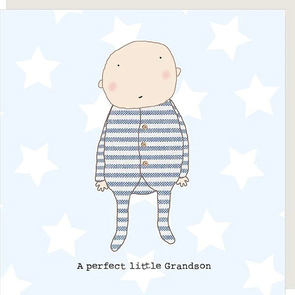 Rosie Made a Thing Perfect Grandson greeting card from Cornucopia Home and Gift, featuring colorful, heartfelt design for special occasions.