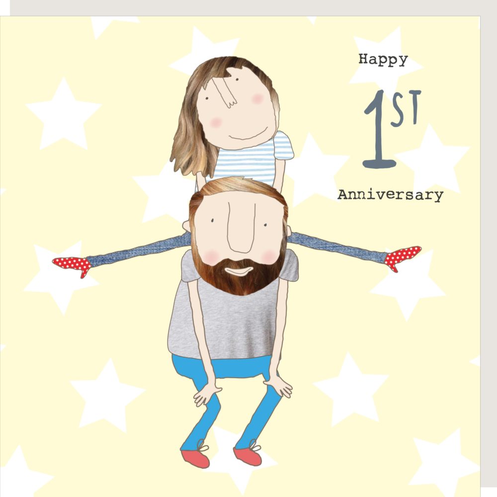 Rosie Made a Thing first anniversary card featuring elegant floral design, perfect for celebrating one-year milestones.