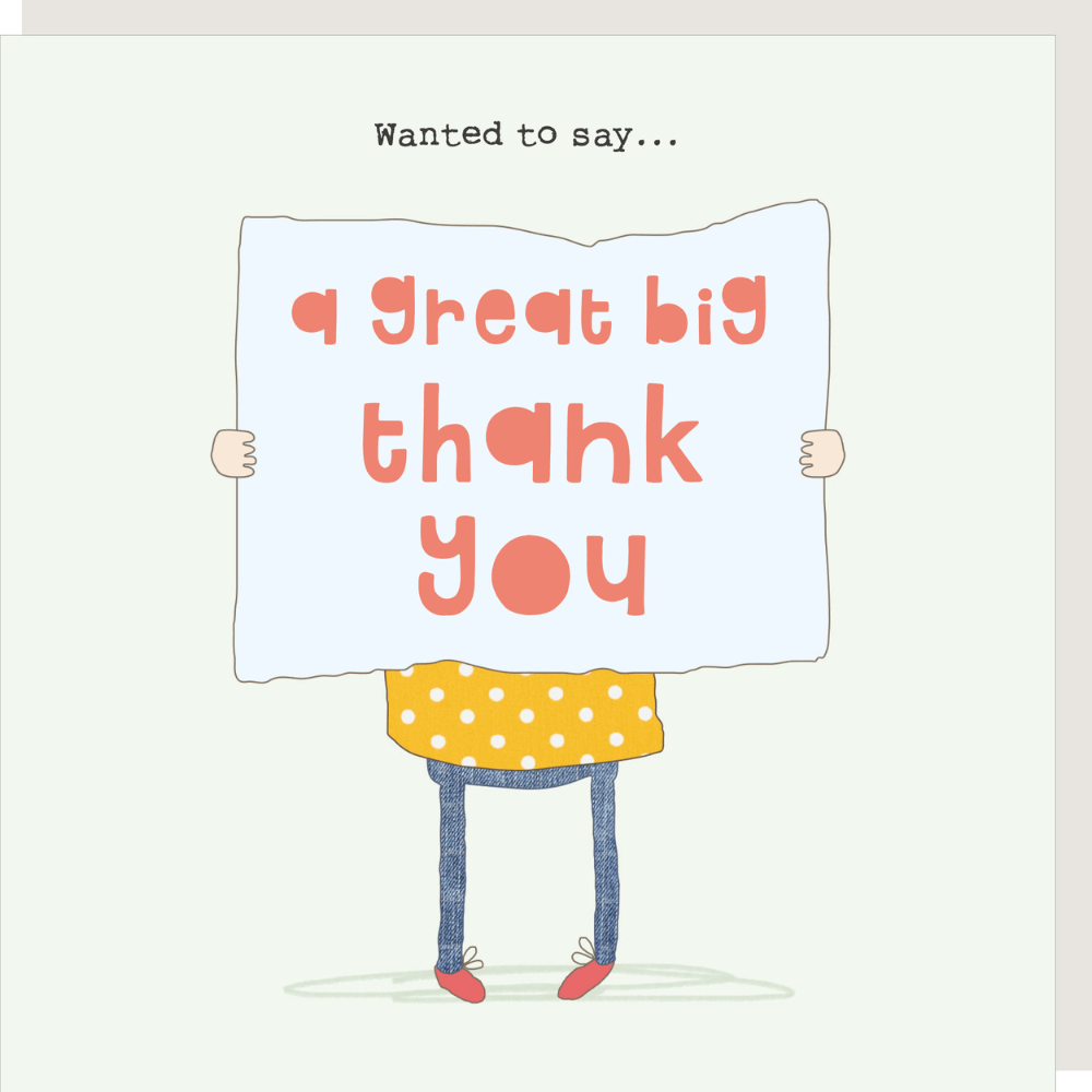 Big Thank You card from Rosie Made a Thing by Cornucopia Home and Gift, featuring a charming thank you message and decorative design.