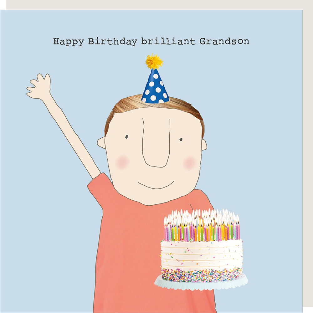 Grandson Brilliant Card by Rosie Made a Thing from Cornucopia Home and Gift, featuring colorful, heartfelt design for special occasions.