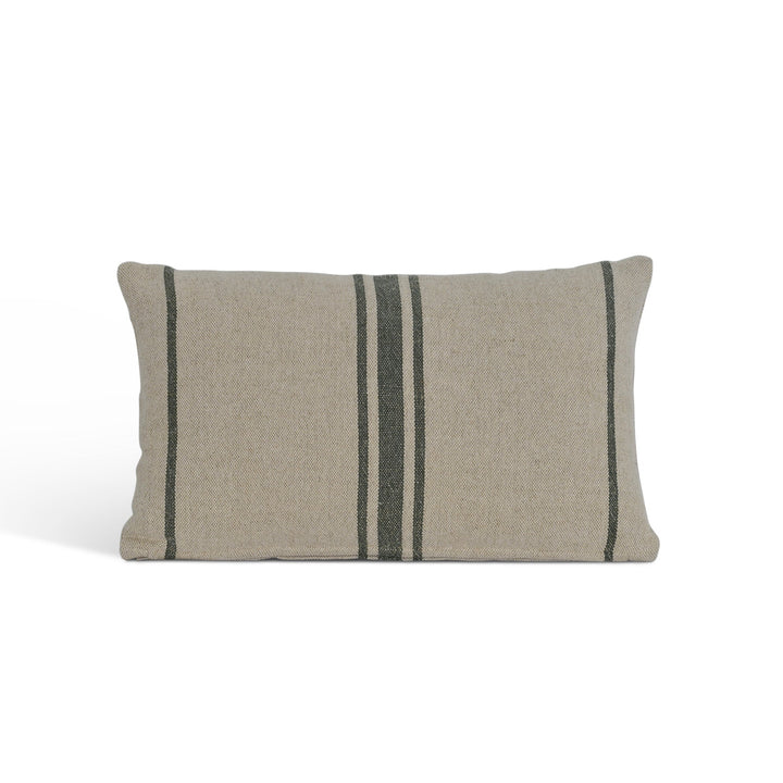 Linen &amp; Cotton, Forest Green Windrush Stripe Cushion 30X50cm