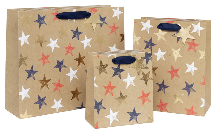 Large Kraft Stars Gift Bag