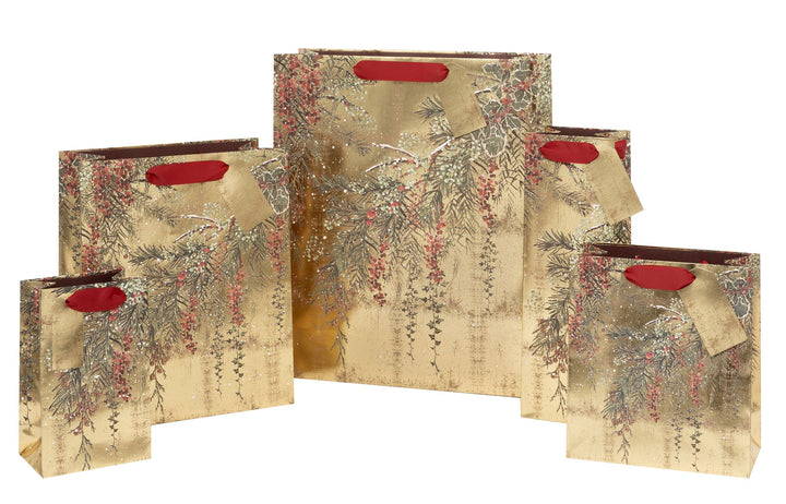 Winter Gold Foil Gift Bag