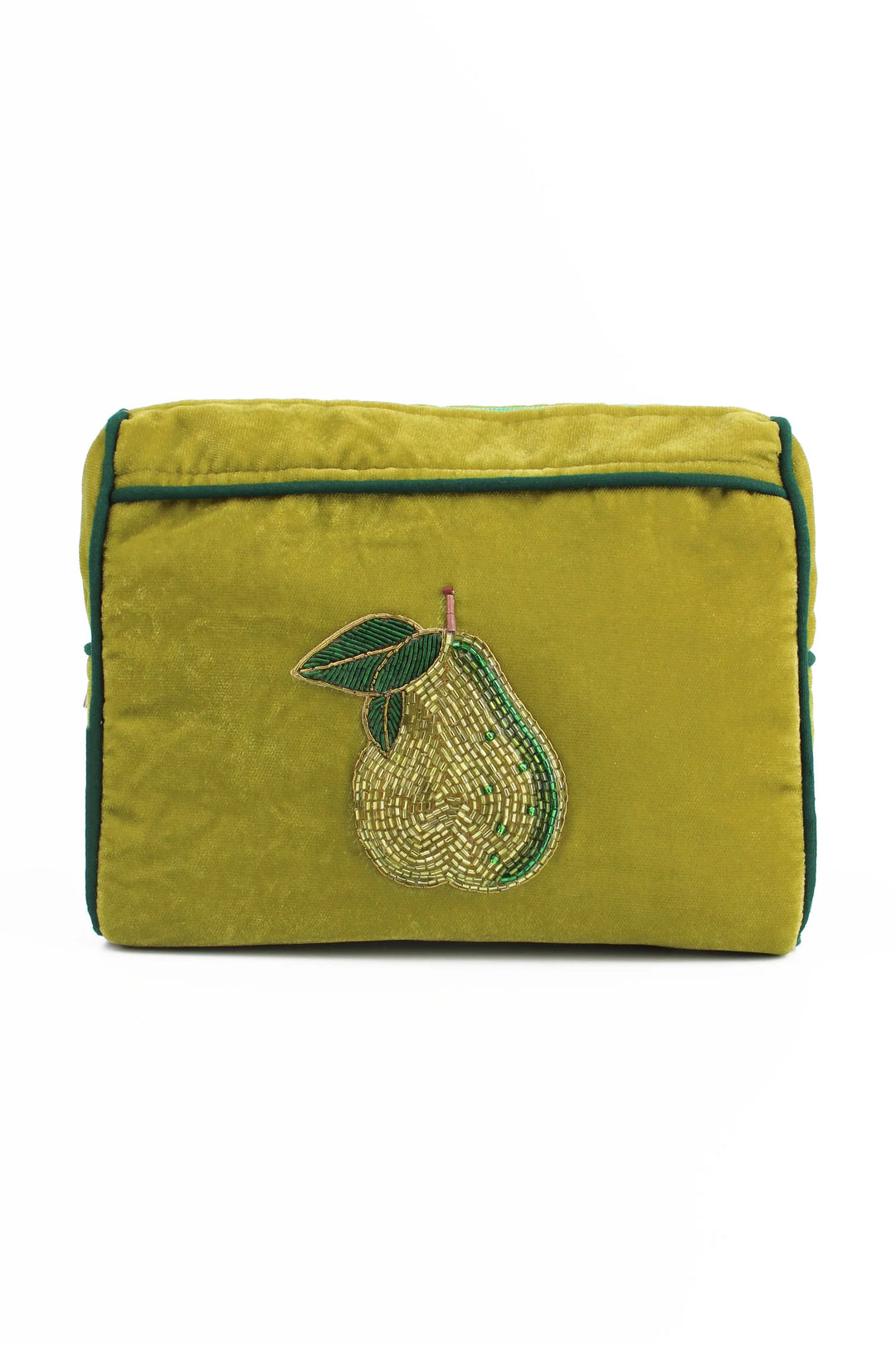 Green Golden Pear Medium Pouch by My Doris, featuring a charming pear design, ideal for small accessories or storage.