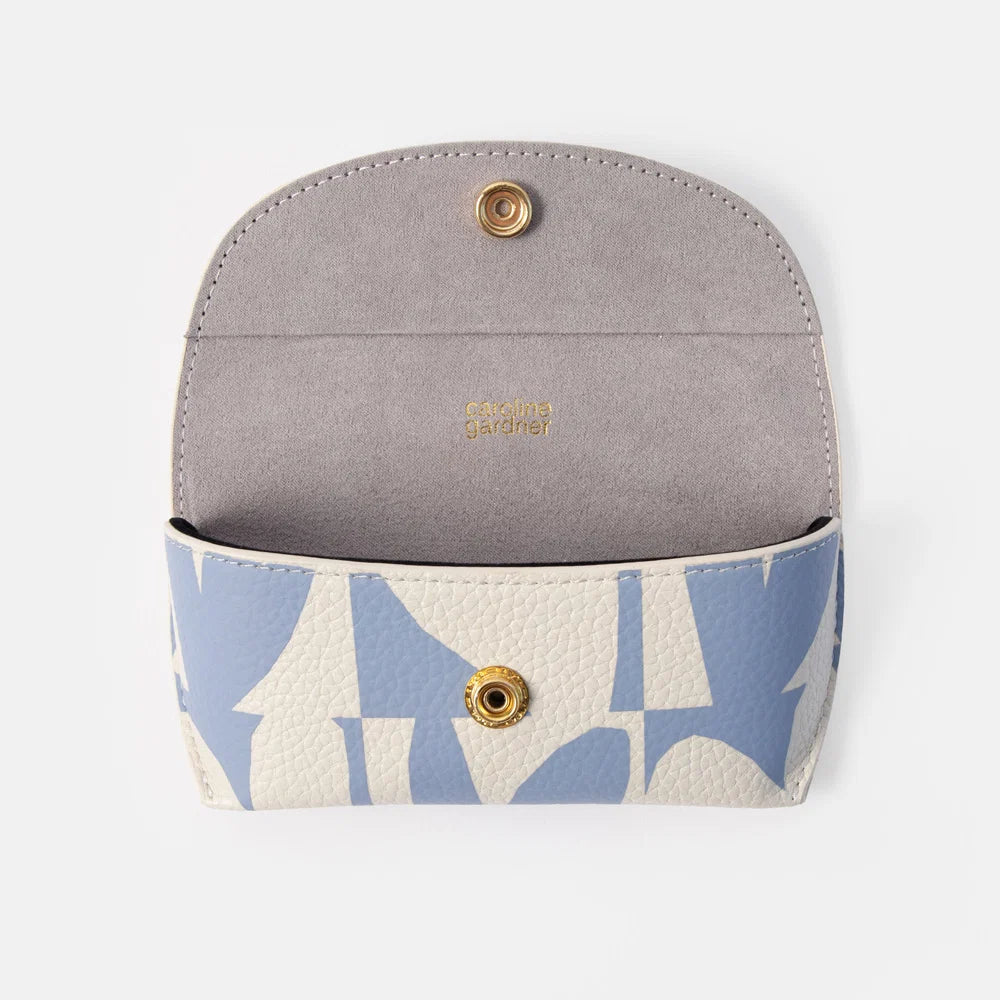 Blue Checkmate Heart Flap Glasses Case
