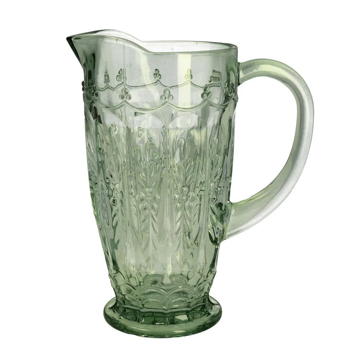 Gisela Graham Pressed Glass Pitcher Jug - Green