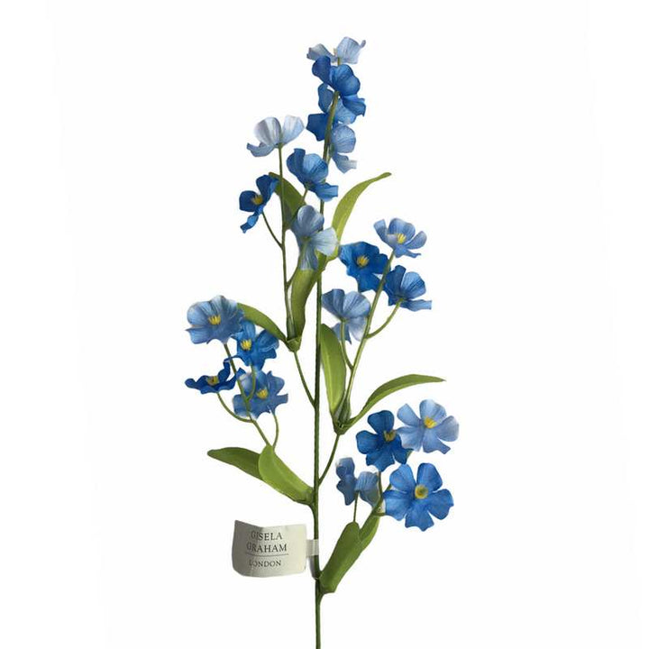 Close-up of Gisela Graham Forget-Me-Not flower spray with delicate blue flowers for Easter decor from Cornucopia Home and Gift.