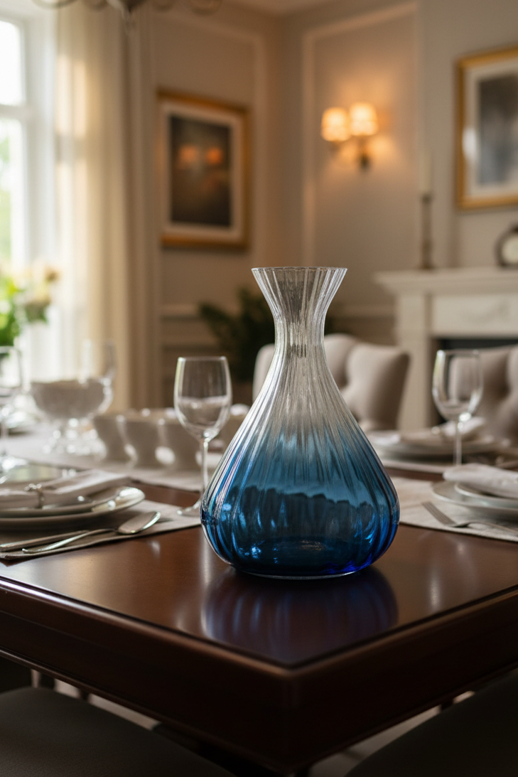 Glass Decanter - Blue Ombre