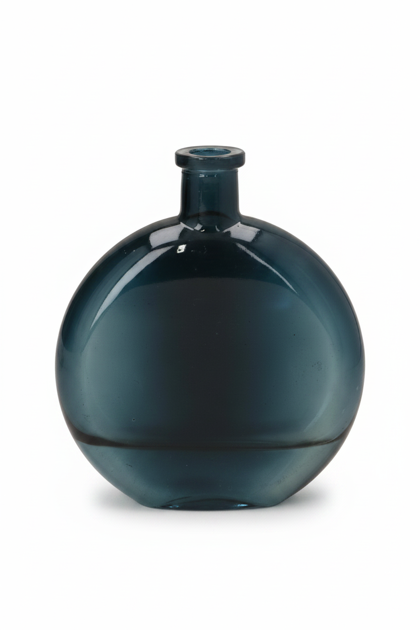 Glass Disc Bud Vase - Navy
