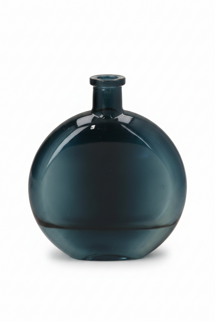 Glass Disc Bud Vase - Navy