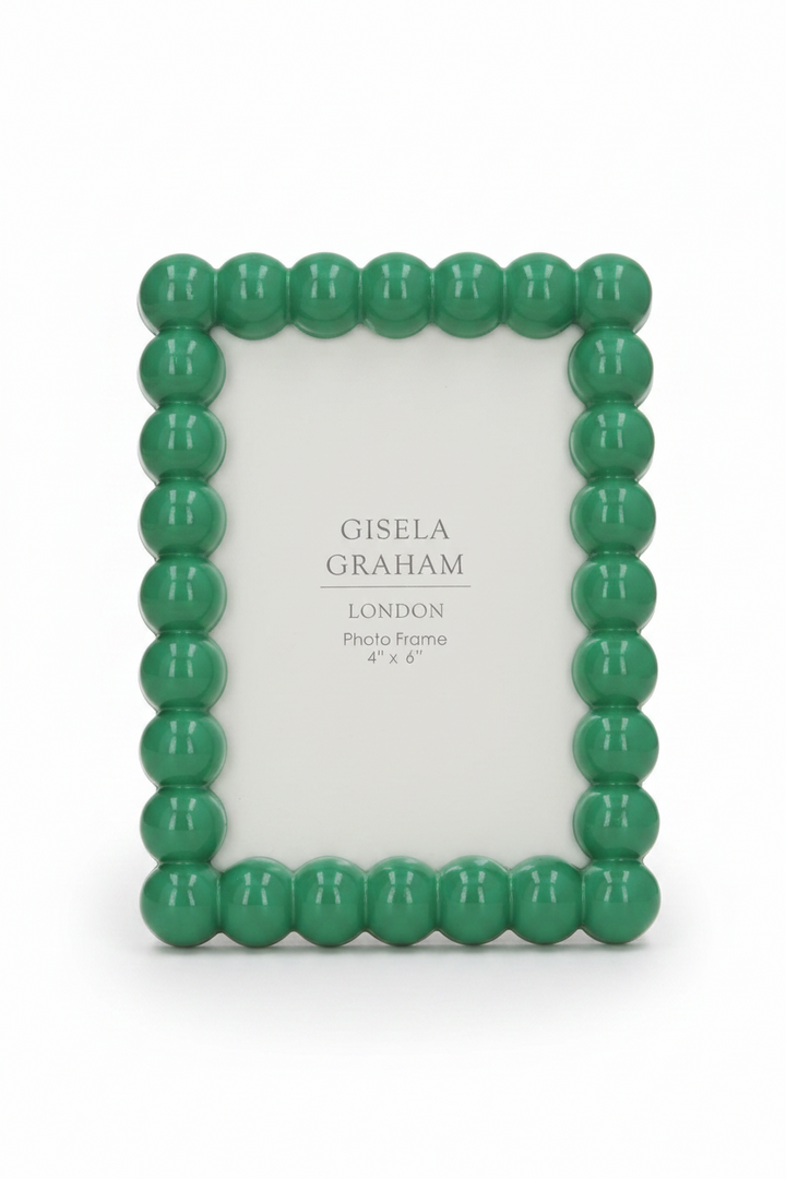 Gloss Wood Bobble Picture Frame - Green