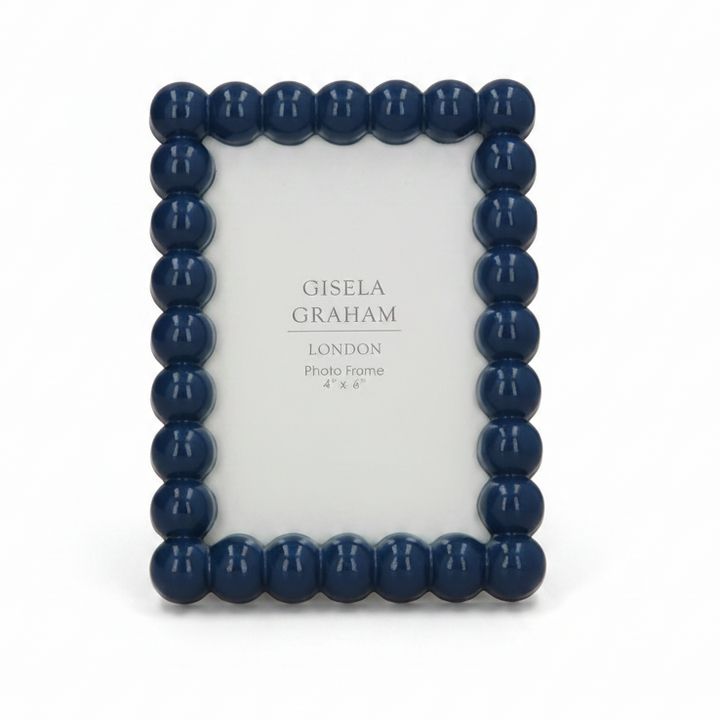 Gloss Wood Bobble Picture Frame - Navy