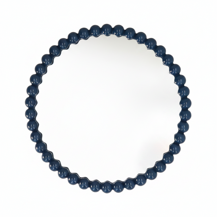 Gloss Wood Bobble Wall Mirror - Navy
