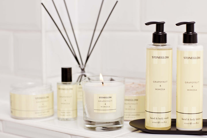 Stoneglow Modern Classics grapefruit and mimosa incense sticks, pack of 30, displayed in a stylish lifestyle setting.