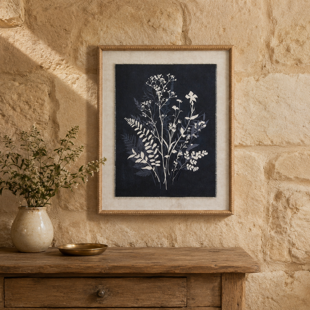 Grove On Linen In Beaded Frame