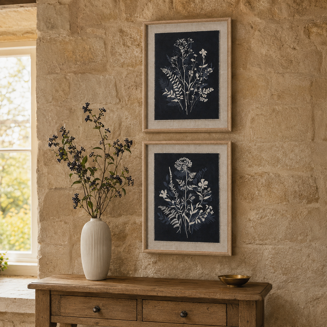 Grove On Linen In Beaded Frame