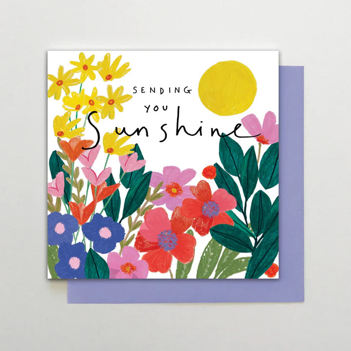 "Sending You Sunshine Stop the Clock design by Cornucopia Home and Gift featuring a cheerful sun illustration on a clock"