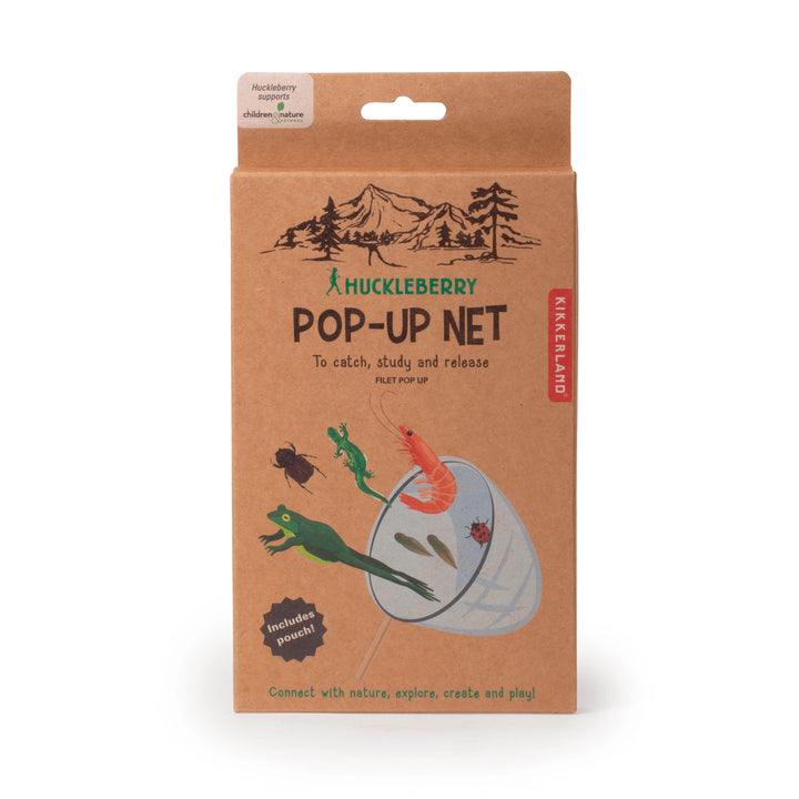 Kikkerland Huckleberry Pop Up Net by Cornucopia Home and Gift, compact and colorful net for catching or storing small items.