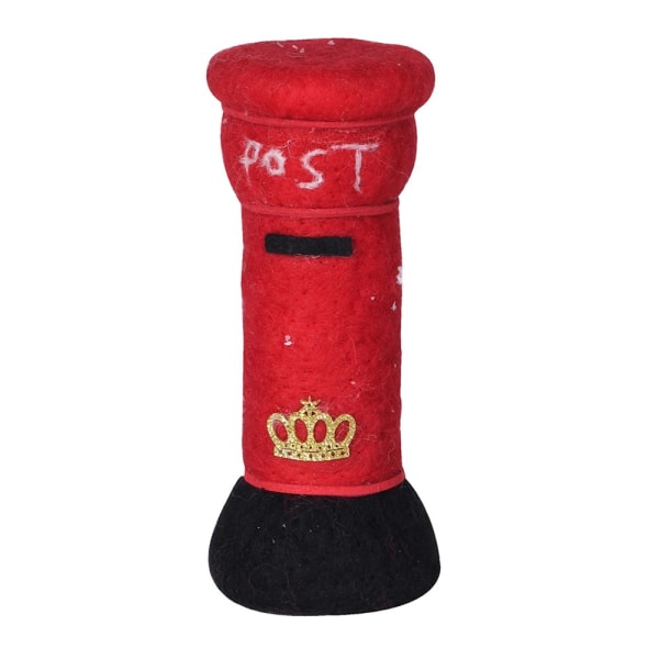 Coach House Christmas Crown Postbox by Cornucopia Home and Gift, festive red postal box with holiday crown design.