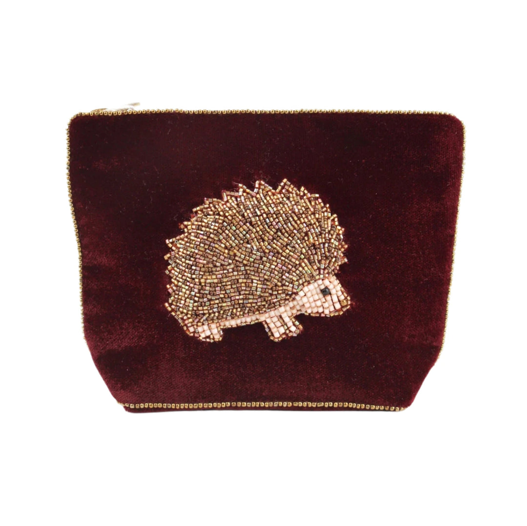 Small hedgehog pouch by My Doris from Cornucopia Home and Gift, featuring a cute hedgehog design and compact storage space.