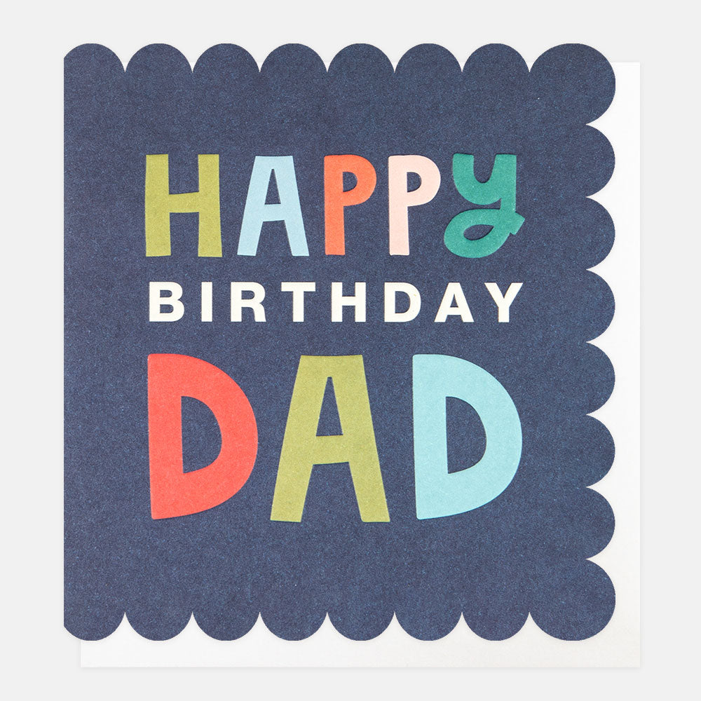 Blue scallop birthday card for dad by Caroline Gardner featuring a stylish design, perfect for celebrating with a thoughtful gesture.