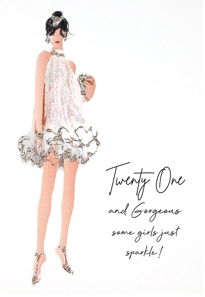 Twenty One &amp; Gorgeous 21st Birthday Card