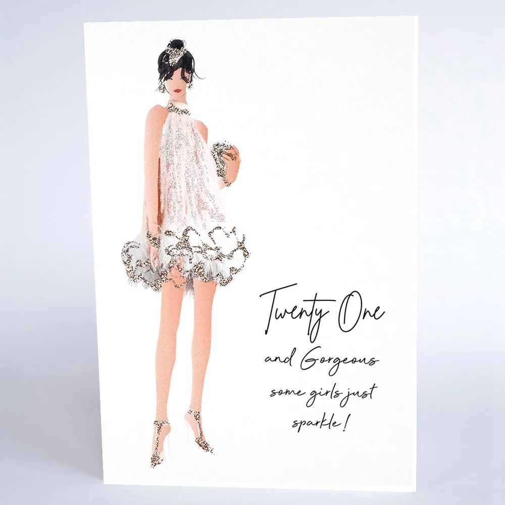 Twenty One &amp; Gorgeous 21st Birthday Card