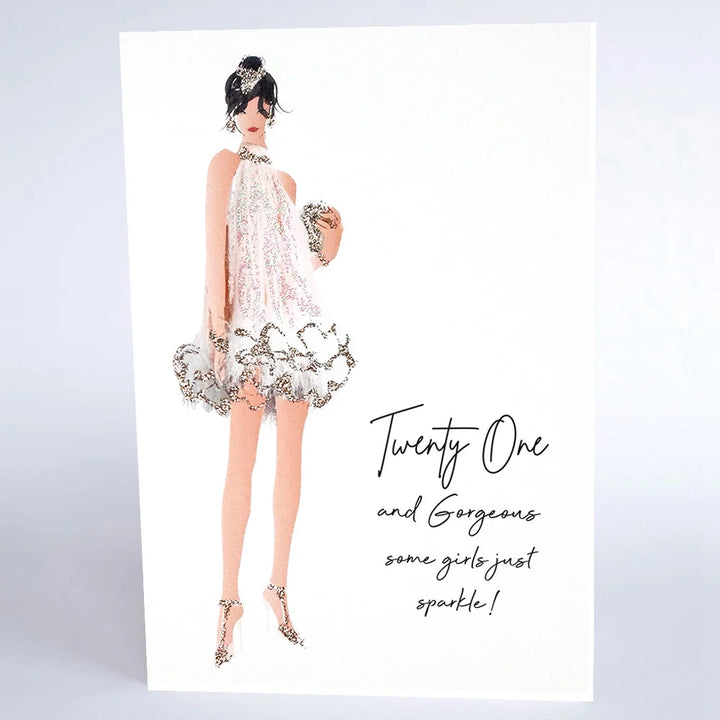 Twenty One &amp; Gorgeous 21st Birthday Card