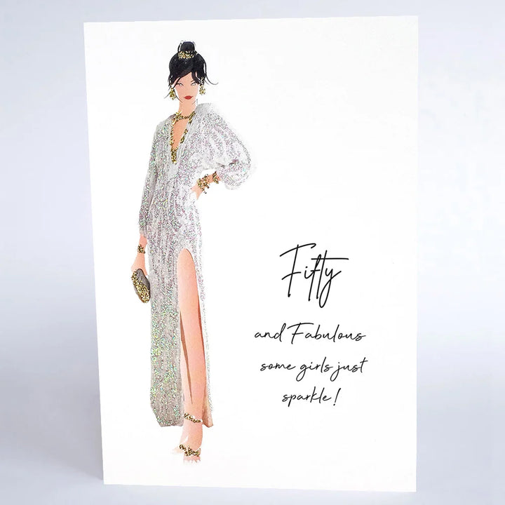 Fifty &amp; Fabulous 50th Birthday Card