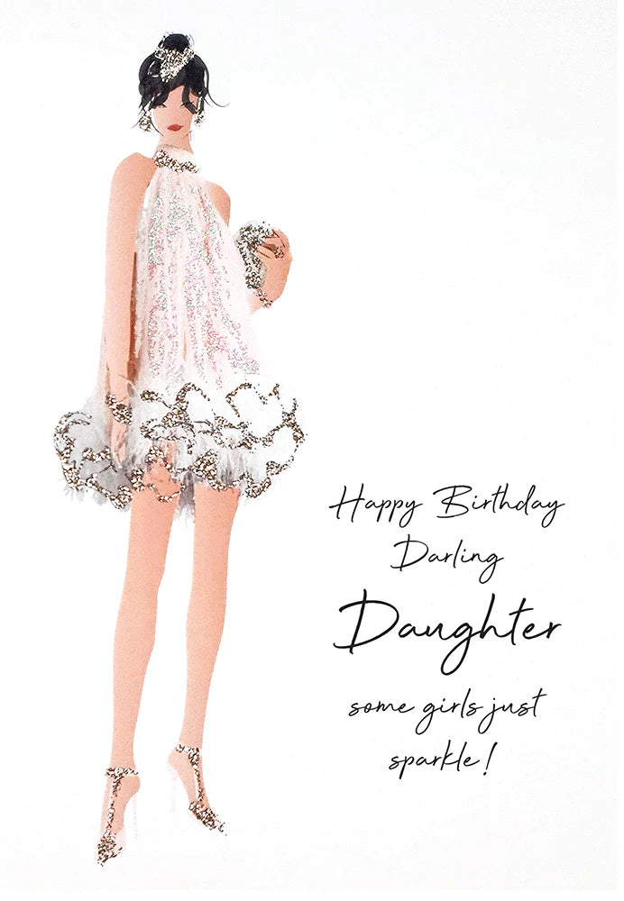 Happy Birthday Darling Daughter card from Five Dollar Shake by Cornucopia Home and Gift, featuring colorful birthday message.