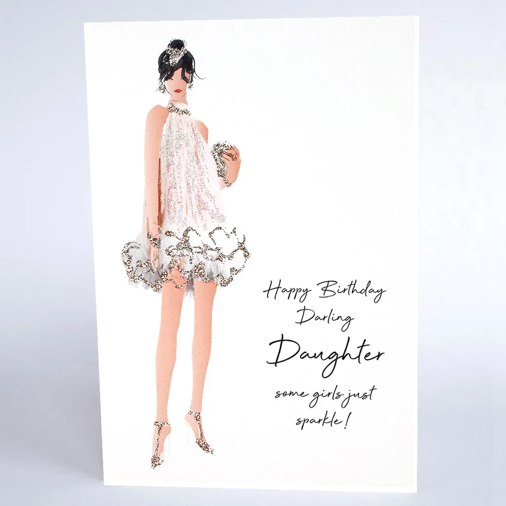 Happy birthday card for daughter from Five Dollar Shake, featuring colorful, cheerful design with "Darling Daughter" message.