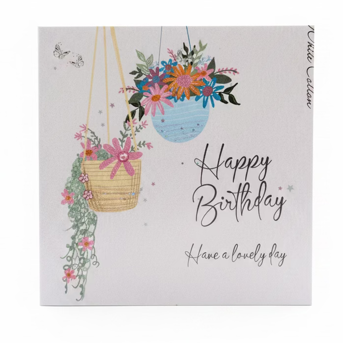 2 Hanging Baskets Birthday Card
