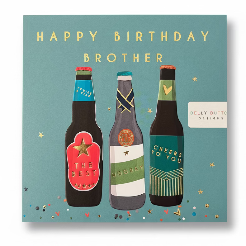 Happy Birthday Brother Card - Bottles