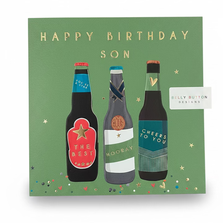 Happy Birthday Son Card - Bottles